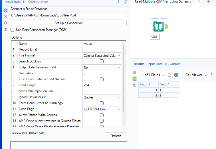 Solved Read Multiple Csv Files Using Dynamic Input Alteryx Community 1779