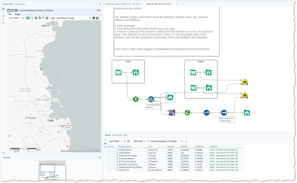 Workflow and map preview