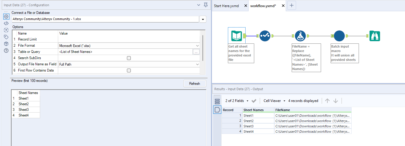 Solved: Dynamic Input for multiple sheets in one Excel - Alteryx Community