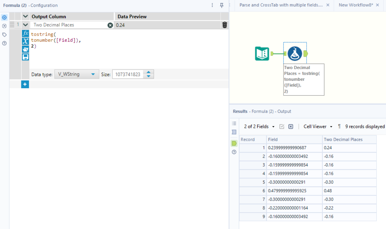 Solved How can I keep data up to 2 decimal point Alteryx Community