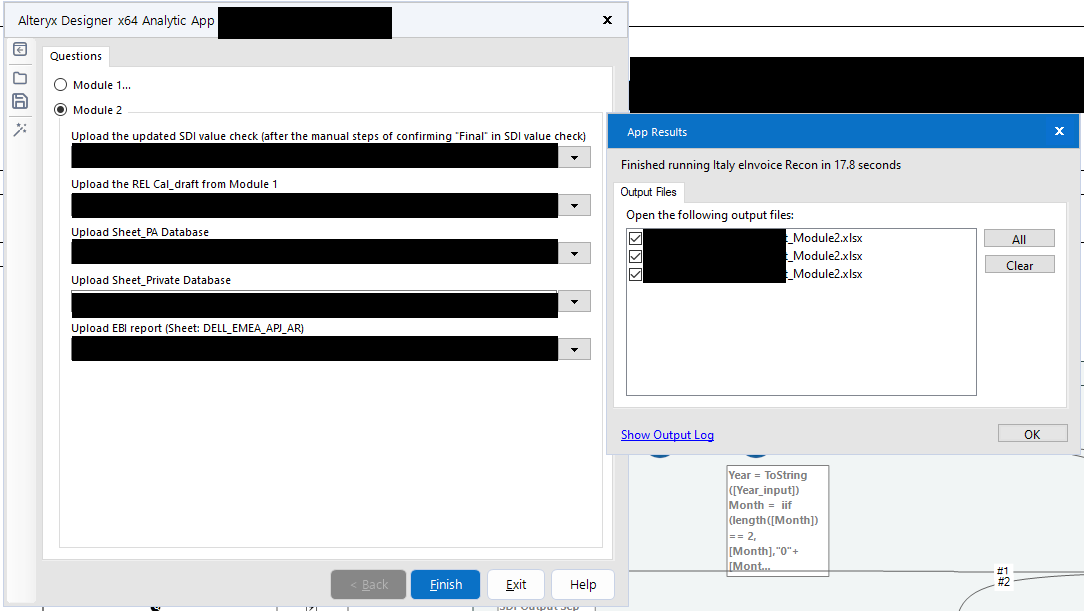 Solved radio button no output as expected in one module Alteryx