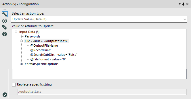 Action Tool Configuration