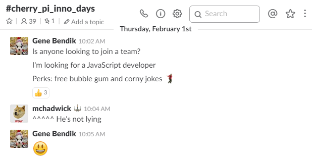 Slack chatter.