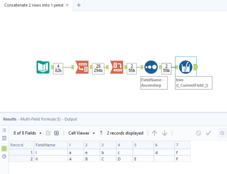 Solved Combine Concatenate Values From Two Rows For All Alteryx Community 9302