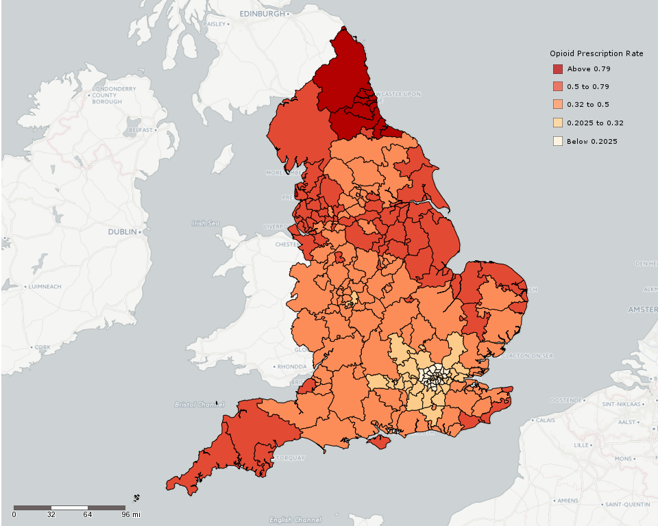 Figure 1: Opioid Prescription Rates for CCGs in England