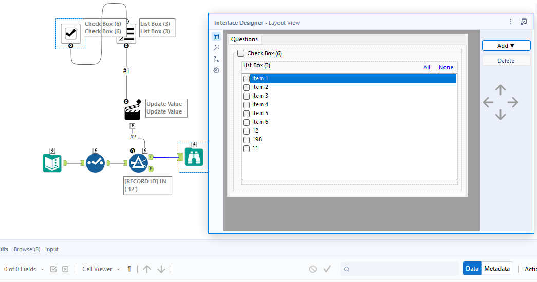 Solved how to connect between check box and list Alteryx Community