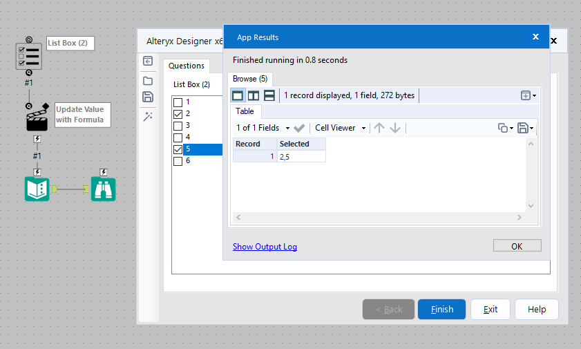 Interface option multiple values recorded in one... Alteryx Community