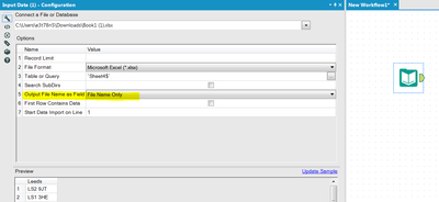 Solved Load an excel file s name and top most cell s data