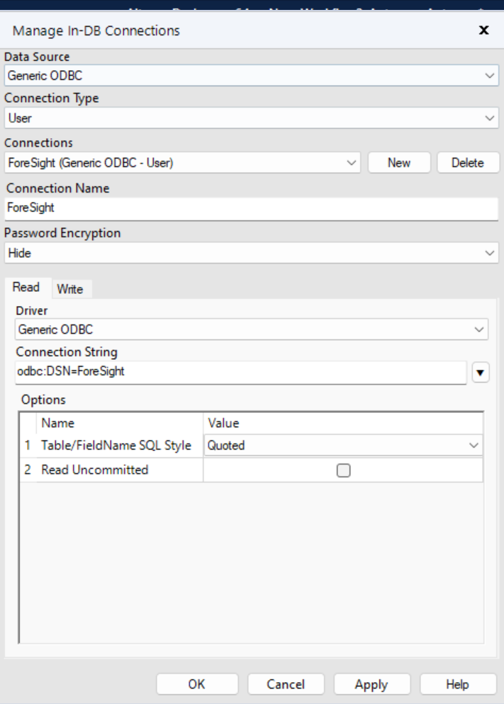 Missing settings: {[PWD]}: Unable to establish con