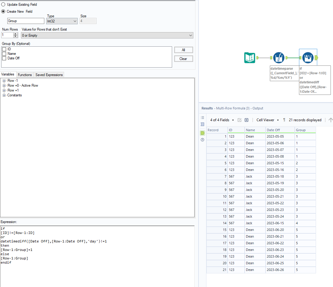 Solved Grouping And Assigning An Id Alteryx Community 1110