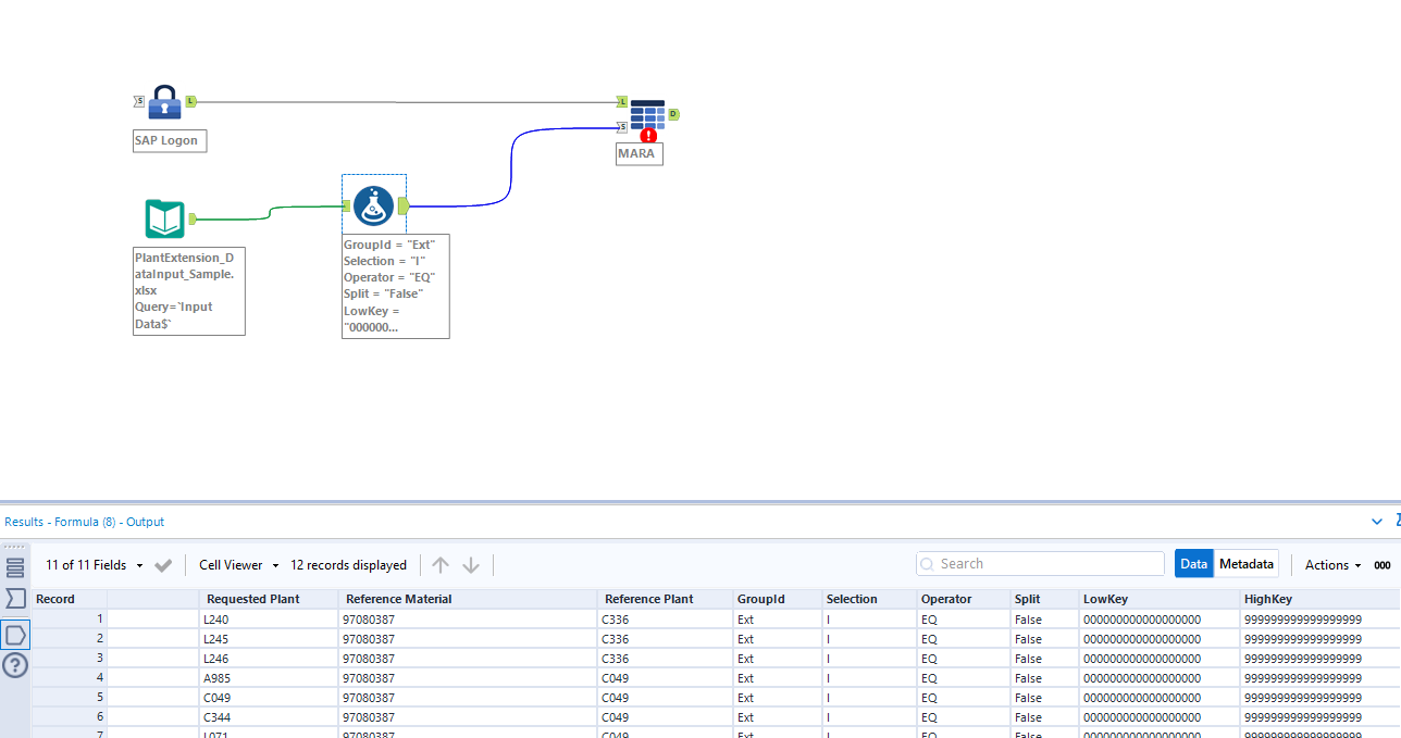 WF to query a material from Excel into SAP and ret... Alteryx Community