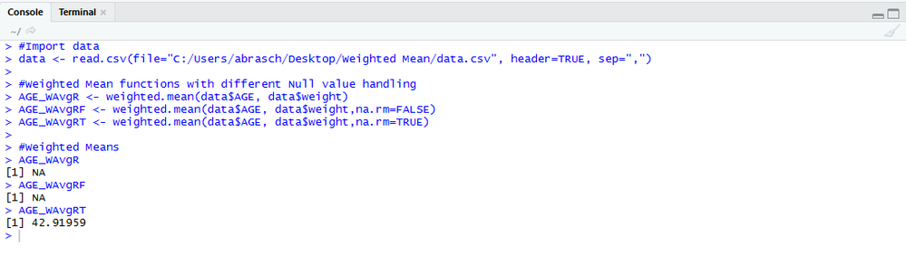 Weighted Mean in R