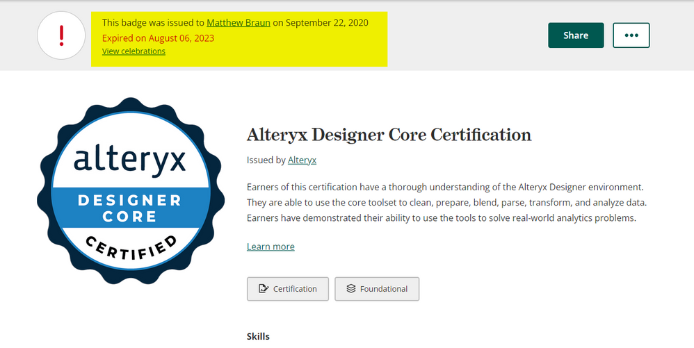 2023-08-16 13_52_31-Alteryx Designer Core Certification - Credly and 12 more pages - Work - Microsof.png
