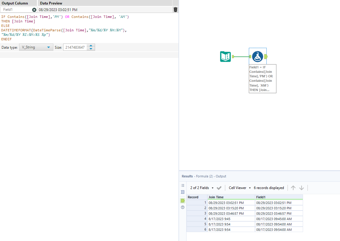 Solved: Malformed Call Function in formula tool - Alteryx Community