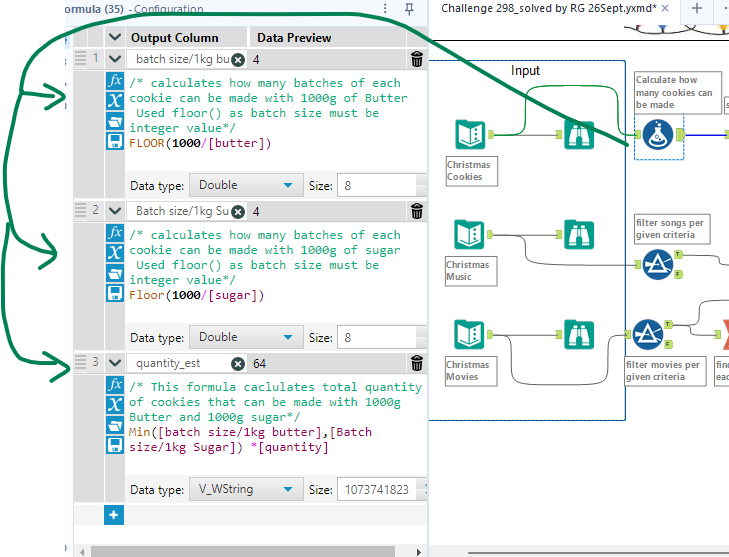 Formula to calculate how many cookies can be made with 1000g butter and sugar