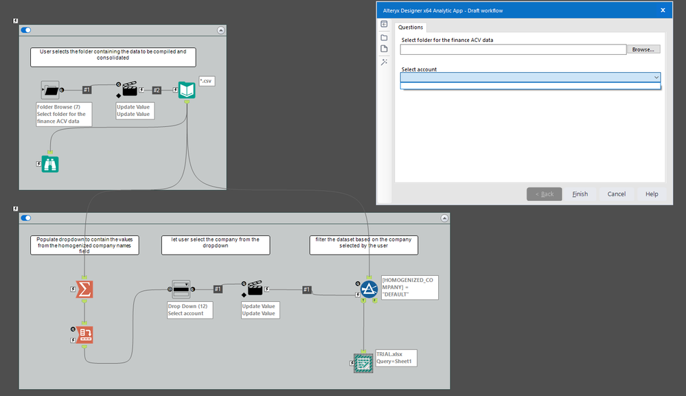 screenshot of workflow