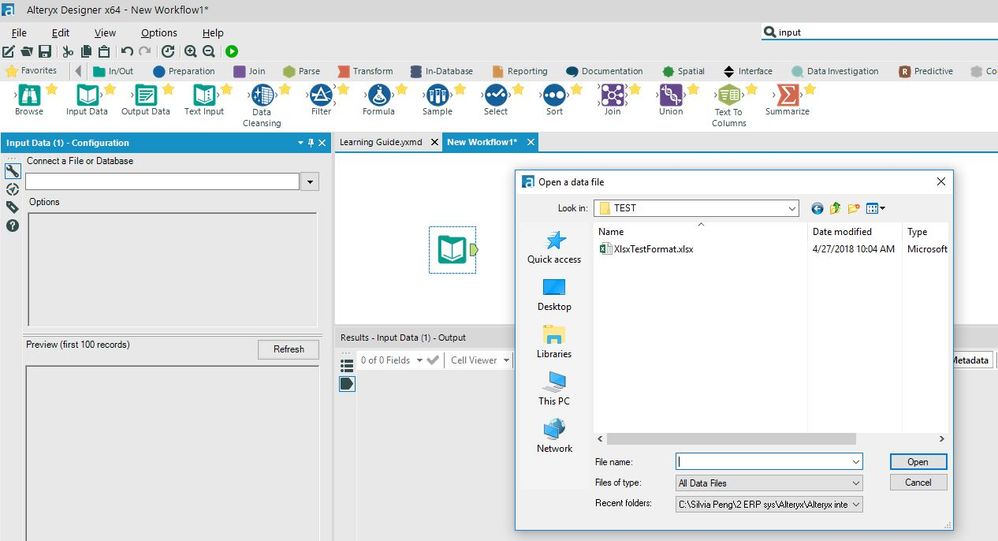 Only xlsx can be recognized in Input data