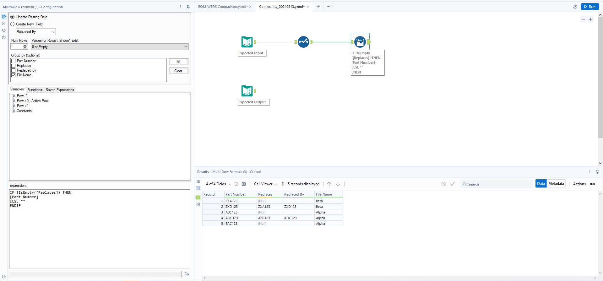 Solved: Help with MultiRow Formula tool - Alteryx Community