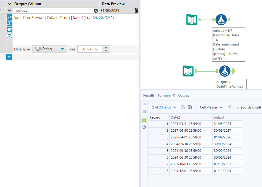 Solved: Change date format from YYYY/DD/MM TIME to UK for... - Alteryx ...