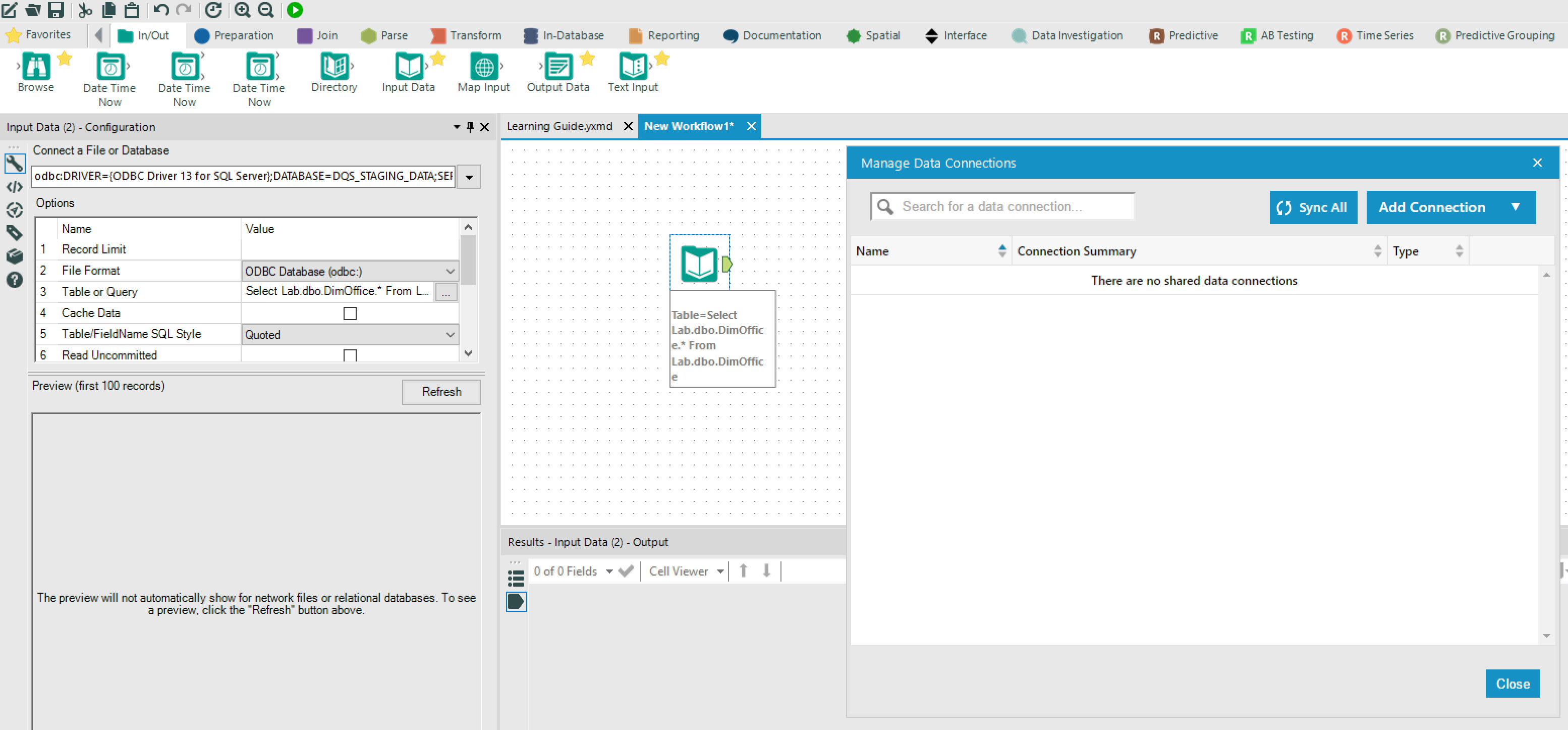 Data connections to be complete list Alteryx Community