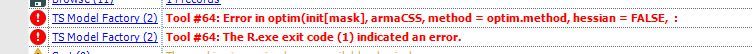 These are the errors using Ts Model Factory with Ts Forecast Factory