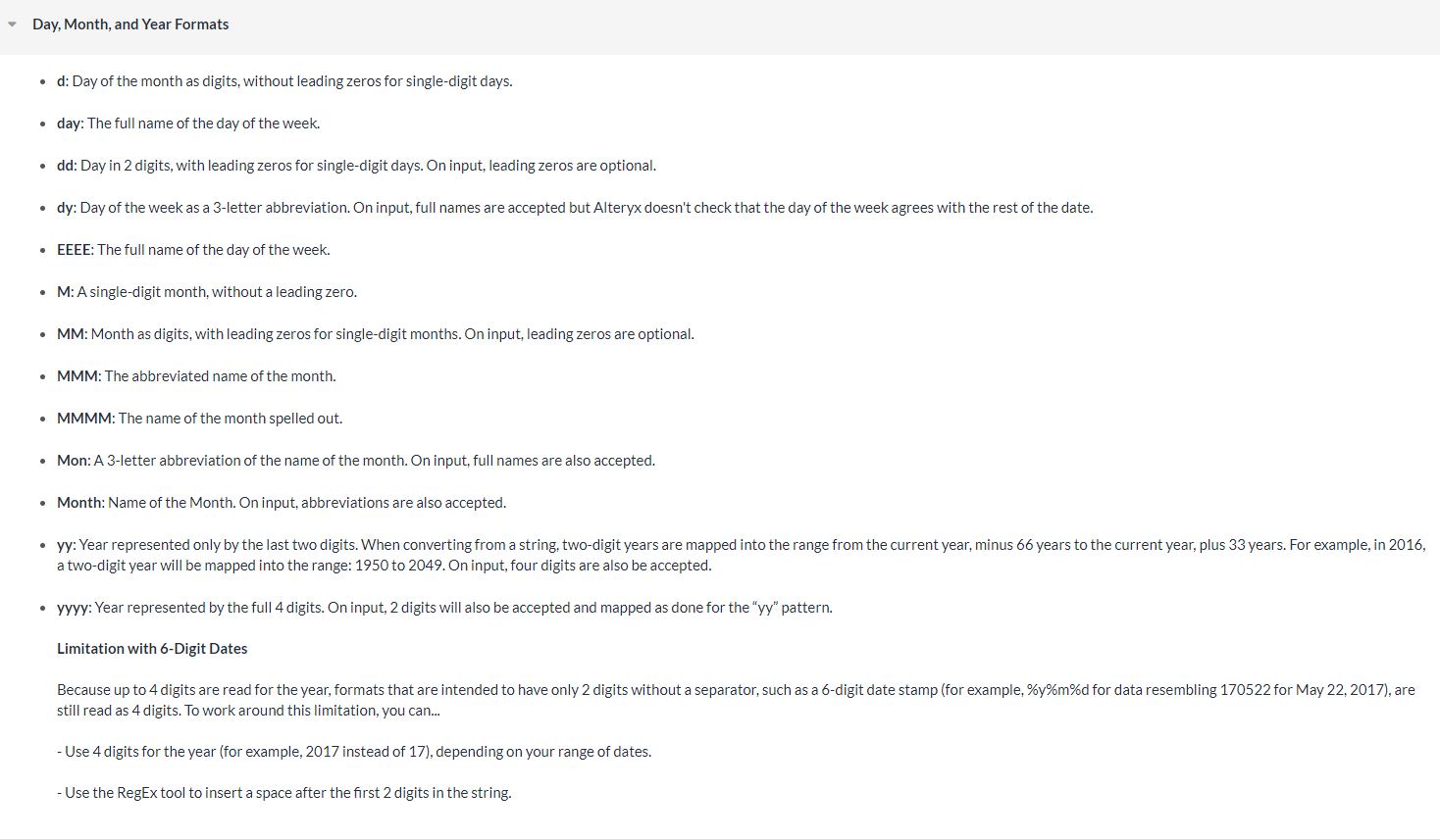 Solved: Date time Format Cheat sheet - Alteryx Community
