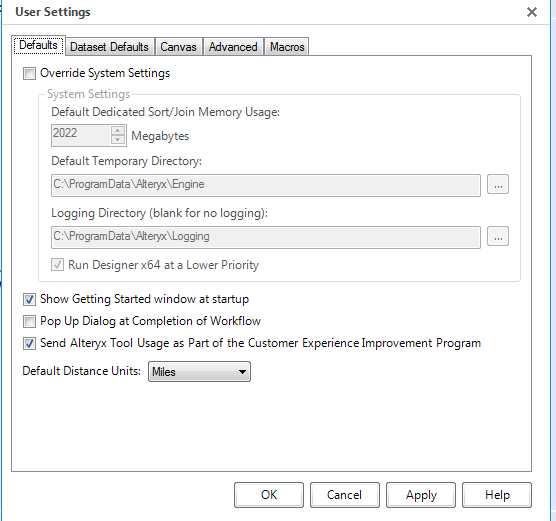 Solved: Getting Started Pop Up - Settings File - Alteryx Community