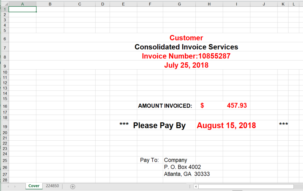 Excel Cover Sheet Template