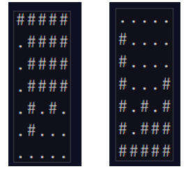 Key and Pin (#=filled, .=blank)