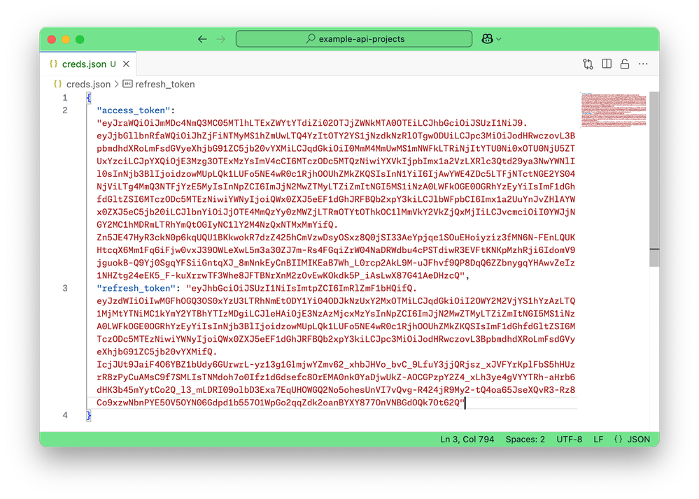 creds.json after paste