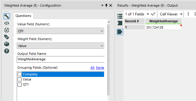 Solved Weighted Average Calculation Help Alteryx Community