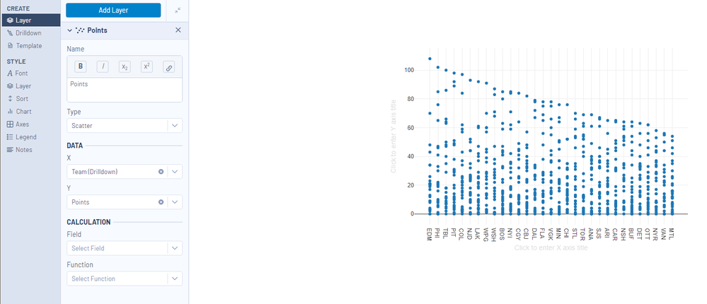 Scatter Plot without a Calculation