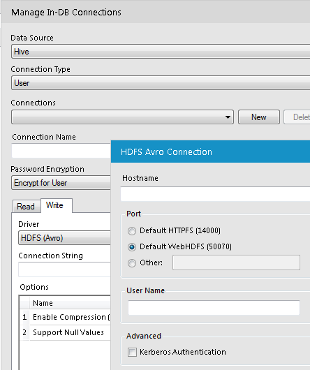 Manage In-DB Connections