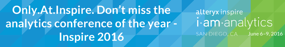 Only.At.Inspire. Don’t miss the analytics conference of the year - Inspire 2016