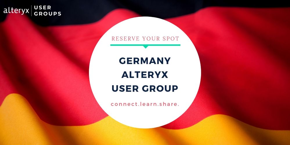 Germany Alteryx User Group Virtual Meeting, 5. Dezember.