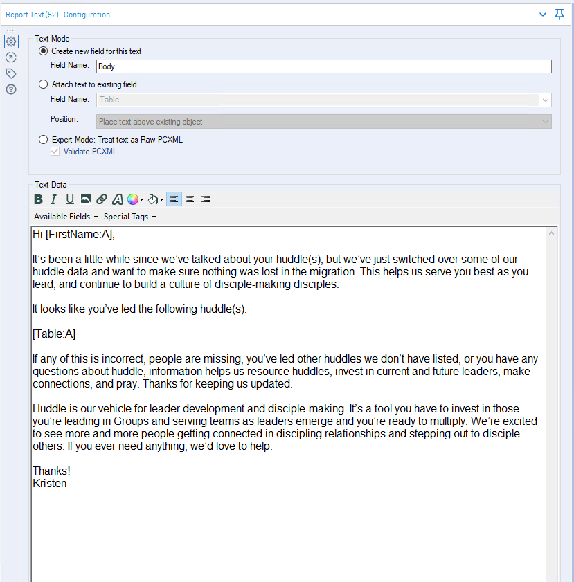 How do I include a table in the body of my email (... - Alteryx Community
