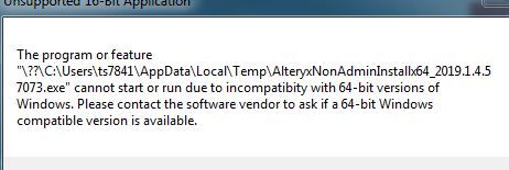 Alteryx program loading error.JPG