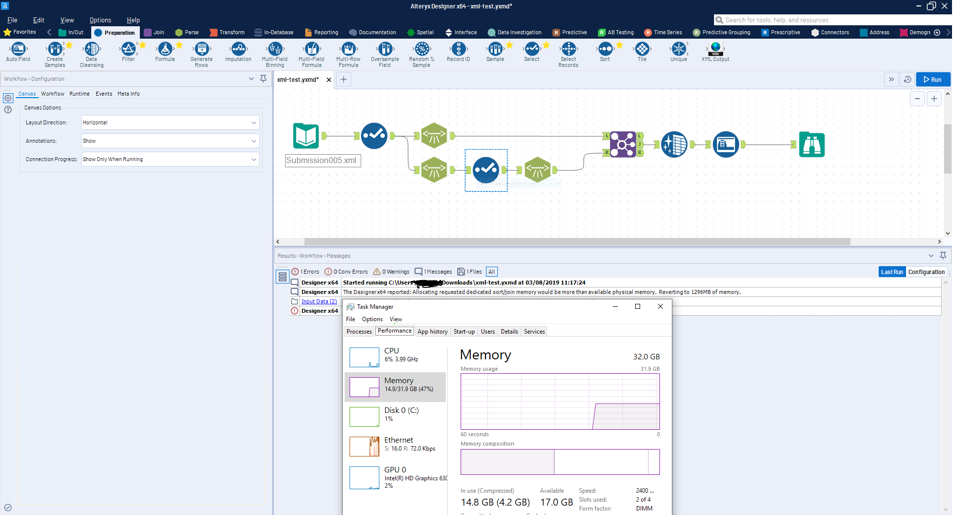 Solved Alteryx Reports Requested Dedicated Memory More Th Alteryx 8596
