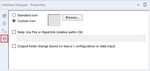 Figure 3: Using the "Cog" panel of an Alteryx macro to select an icon