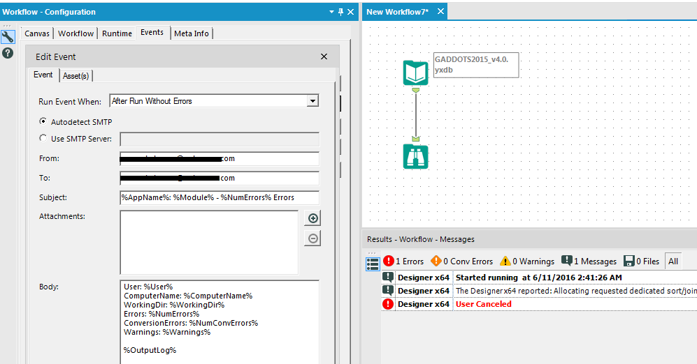 Workflow Configuration Error