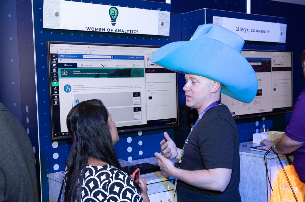 Dan, our Manager of Community Operations, discusses Community design while wearing a rather large hat.