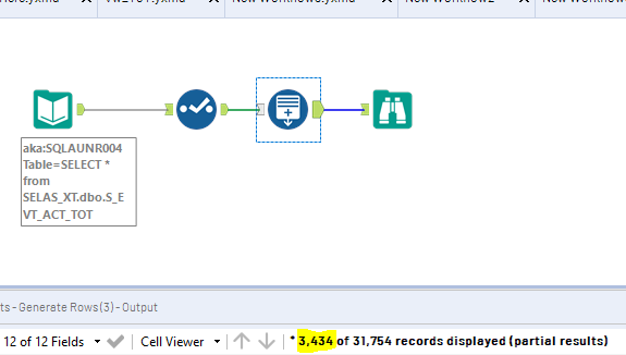 Generate Rows Output.