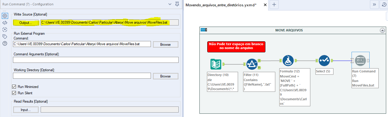 Leitura de arquivo dinâmico para execução da query - Alteryx Community