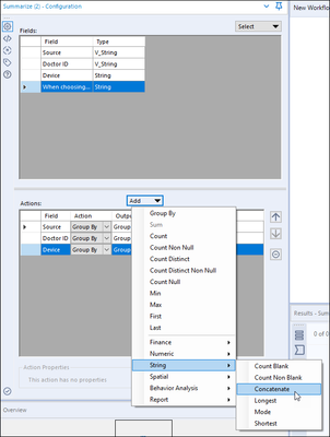 Select your field you wish to concatenate and add using the option shown here