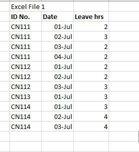 Excel file one