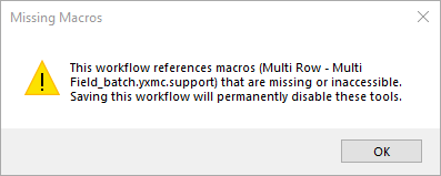 Error message when opening Multi Field_iterative.yxmc