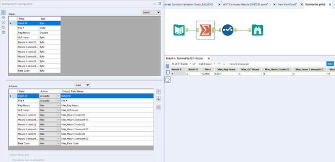 Workflow to summarize rows