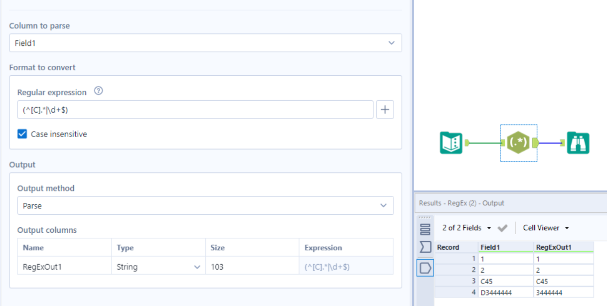 Solved Getting all numbers and One letter with REGEX Alteryx Community