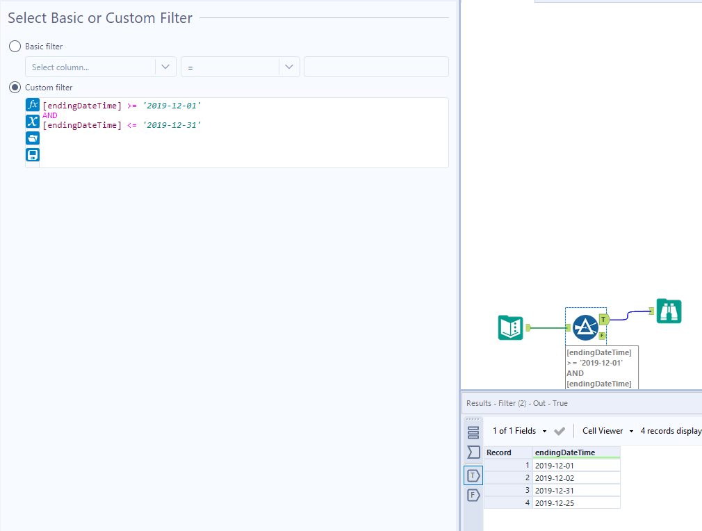 Solved Formula For Filtering A Date Range Alteryx Community