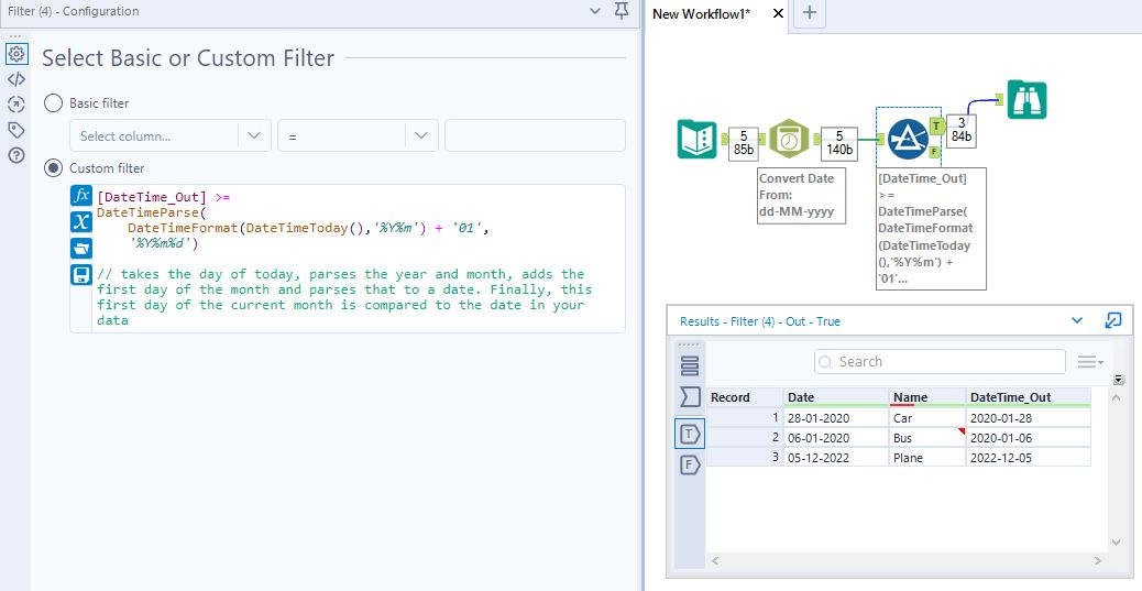 Datetime First Of Month Alteryx